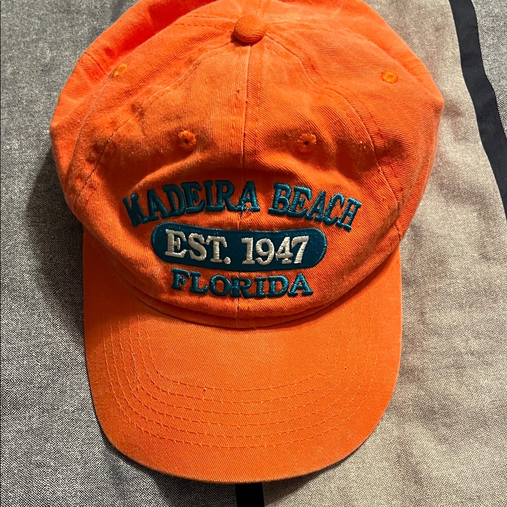 Orange Madeira Beach Baseball Hat